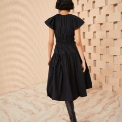 ULLA JOHNSON Delmara Dress - Noir -Cheap Style Qube Store SHOT 056 ULLA JOHNSON DELMARA DRESS NOIR UJ990114 0142