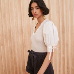 ULLA JOHNSON Pia Top - Oatmeal -Cheap Style Qube Store SHOT 137 0188 ulla johnson white pia top oatmeal UJ99 view 1