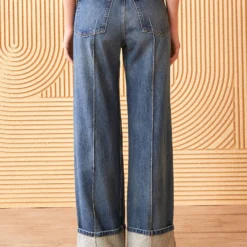 ULLA JOHNSON The Genevieve Jean - Danube Dark Indigo Wash -Cheap Style Qube Store ULLA JOHNSON GENEVIEVE JEAN DANUBE DARK INDIGO 03