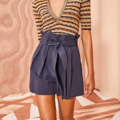 ULLA JOHNSON Abri Shorts - Midnight -Cheap Style Qube Store ULLA JOHNSON Abri Shorts MIDNIGHT 0065