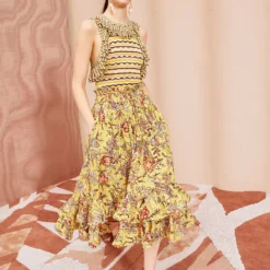 ULLA JOHNSON Acacia Skirt - Calla Lily -Cheap Style Qube Store ULLA JOHNSON Acacia Skirt CALLA LILY 03