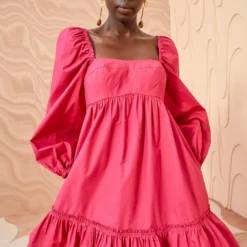 ULLA JOHNSON Alita Dress - Rosebud -Cheap Style Qube Store ULLA JOHNSON Alita Dress ROSEBUD 003