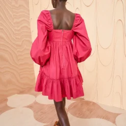 ULLA JOHNSON Alita Dress - Rosebud -Cheap Style Qube Store ULLA JOHNSON Alita Dress ROSEBUD 04