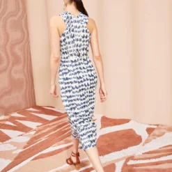 ULLA JOHNSON Amayah Dress - Indigo Ikat -Cheap Style Qube Store ULLA JOHNSON Amayah Dress INDIGO IKAT 03