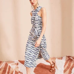 ULLA JOHNSON Amayah Dress - Indigo Ikat -Cheap Style Qube Store ULLA JOHNSON Amayah Dress INDIGO IKAT 04