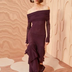 ULLA JOHNSON Ambrosia Dress - Mahogany 9 ULLA JOHNSON Ambrosia Dress - Mahogany -Cheap Style Qube Store ULLA JOHNSON Ambrosia Dress MAHOGANY 01 MAIN