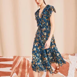 ULLA JOHNSON Arisa Dress - Moonlight Floral -Cheap Style Qube Store ULLA JOHNSON Arisa Dress MOONLIGHT FLORAL 03