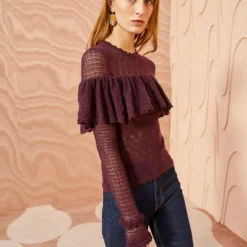 ULLA JOHNSON Augustina Pullover - Mahogany -Cheap Style Qube Store ULLA JOHNSON Augustina Pullover MAHOGANY 05