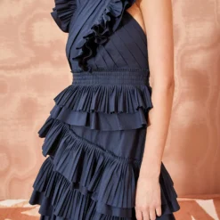 ULLA JOHNSON Aurore Dress - Midnight -Cheap Style Qube Store ULLA JOHNSON Aurore Dress MIDNIGHT 05