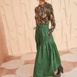 ULLA JOHNSON Blythe Skirt - Juniper -Cheap Style Qube Store ULLA JOHNSON Blythe Skirt JUNIPER 03