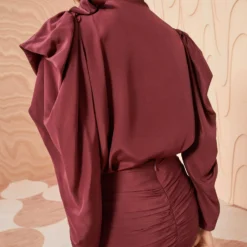 ULLA JOHNSON Brea Blouse - Mahogany -Cheap Style Qube Store ULLA JOHNSON Brea Blouse MAHOGANY 0193