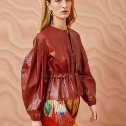 ULLA JOHNSON Briar Jacket - Mahogany -Cheap Style Qube Store ULLA JOHNSON Briar Jacket MAHOGANY 02 ALT