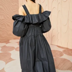 ULLA JOHNSON Caprice Dress - Noir -Cheap Style Qube Store ULLA JOHNSON Caprice Dress NOIR 03