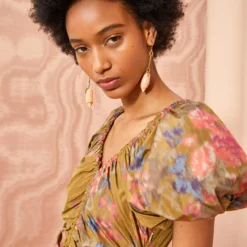 ULLA JOHNSON Cecile Dress - Bamboo -Cheap Style Qube Store ULLA JOHNSON Cecile Dress BAMBOO 03