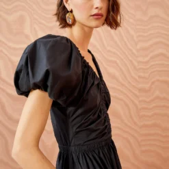 ULLA JOHNSON Cecile Dress - Noir -Cheap Style Qube Store ULLA JOHNSON Cecile Dress NOIR 05