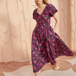 ULLA JOHNSON Cecile Dress - Zinnia -Cheap Style Qube Store ULLA JOHNSON Cecile Dress ZINNIA 03