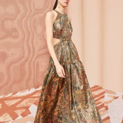 ULLA JOHNSON Celestina Gown - Woodland -Cheap Style Qube Store ULLA JOHNSON Celestina Gown WOODLAND 0047