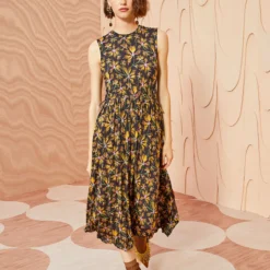 ULLA JOHNSON Clea Dress - Maple -Cheap Style Qube Store ULLA JOHNSON Clea Dress MAPLE 03