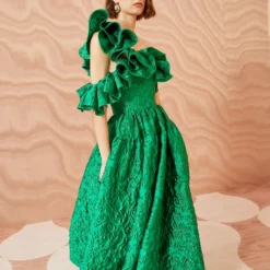 ULLA JOHNSON Cosima Gown - Emerald -Cheap Style Qube Store ULLA JOHNSON Cosima Gown EMERALD 0060