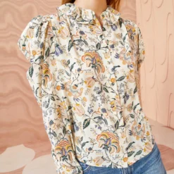 ULLA JOHNSON Dara Blouse - Gardenia -Cheap Style Qube Store ULLA JOHNSON Dara Blouse GARDENIA 0034