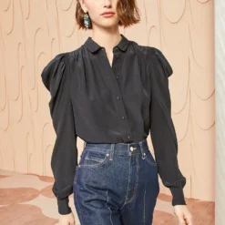 ULLA JOHNSON Dari Blouse - Noir -Cheap Style Qube Store ULLA JOHNSON Dara Blouse NOIR 01 MAIN