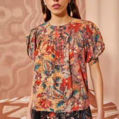 ULLA JOHNSON Dina Top - Coral Bloom -Cheap Style Qube Store ULLA JOHNSON Dina Top CORAL BLOOM 0016