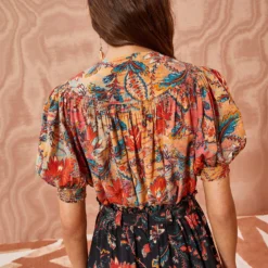 ULLA JOHNSON Dina Top - Coral Bloom -Cheap Style Qube Store ULLA JOHNSON Dina Top CORAL BLOOM 0106