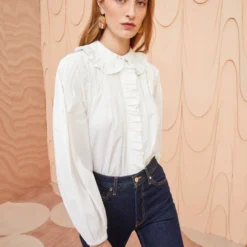 ULLA JOHNSON Dolores Blouse - Pristine -Cheap Style Qube Store ULLA JOHNSON Dolores Blouse PRISTINE 01 MAIN