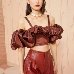 ULLA JOHNSON Fia Top - Mahogany