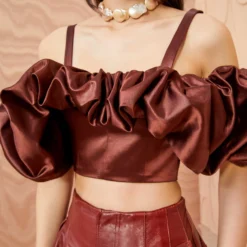 ULLA JOHNSON Fia Top - Mahogany -Cheap Style Qube Store ULLA JOHNSON Fia Top MAHOGANY 02 ALT