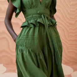 ULLA JOHNSON Florence Dress - Juniper -Cheap Style Qube Store ULLA JOHNSON Florence Dress JUNIPER 05