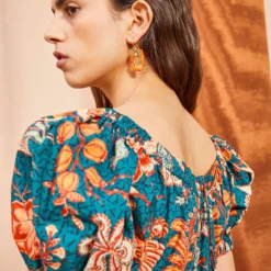 ULLA JOHNSON Golda Dress - Delphinium -Cheap Style Qube Store ULLA JOHNSON Golda Dress DELPHINIUM 04