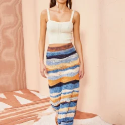 ULLA JOHNSON Hattie Skirt - Aegean -Cheap Style Qube Store ULLA JOHNSON Hattie Skirt AEGEAN 03