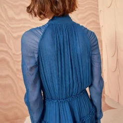 ULLA JOHNSON Idalia Dress - Sapphire -Cheap Style Qube Store ULLA JOHNSON Idalia Dress SAPPHIRE 03 UPDATE