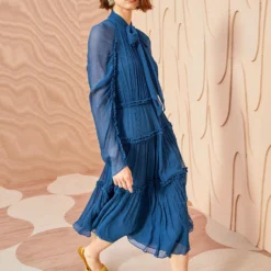 ULLA JOHNSON Idalia Dress - Sapphire -Cheap Style Qube Store ULLA JOHNSON Idalia Dress SAPPHIRE 04 UPDATE