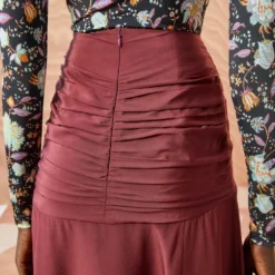 ULLA JOHNSON Imani Skirt - Mahogany -Cheap Style Qube Store ULLA JOHNSON Imani Skirt MAHOGANY 0167