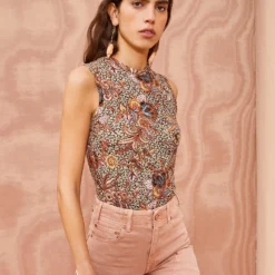 ULLA JOHNSON Ines Top - Wheat Flower -Cheap Style Qube Store ULLA JOHNSON Ines Top WHEAT FLOWER 0133