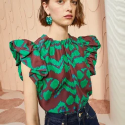 ULLA JOHNSON Iren Top - Malachite -Cheap Style Qube Store ULLA JOHNSON Iren Top MALACHITE 05