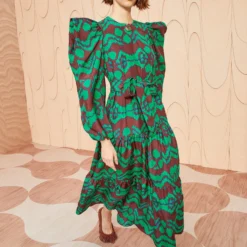 ULLA JOHNSON Kassandra Dress - Malachite -Cheap Style Qube Store ULLA JOHNSON Kassandra Dress MALACHITE 03