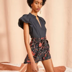 ULLA JOHNSON Leica Shorts - Obsidian -Cheap Style Qube Store ULLA JOHNSON Leica Shorts OBSIDIAN 0181