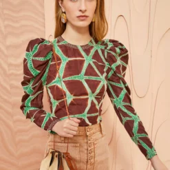 ULLA JOHNSON Leyla Blouse - Teak -Cheap Style Qube Store ULLA JOHNSON Leyla Blouse TEAK 0054