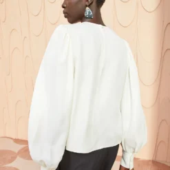 ULLA JOHNSON Lilliana Blouse - Pristine -Cheap Style Qube Store ULLA JOHNSON Lilliana Blouse PRISTINE 04