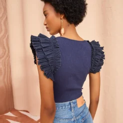 ULLA JOHNSON Lilo Top - Midnight -Cheap Style Qube Store ULLA JOHNSON Lilo Top MIDNIGHT 04