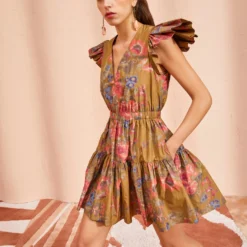 ULLA JOHNSON Loretta Dress - Bamboo -Cheap Style Qube Store ULLA JOHNSON Loretta Dress BAMBOO 03