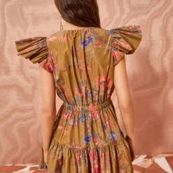 ULLA JOHNSON Loretta Dress - Bamboo -Cheap Style Qube Store ULLA JOHNSON Loretta Dress BAMBOO 04