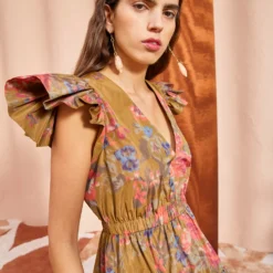 ULLA JOHNSON Loretta Dress - Bamboo -Cheap Style Qube Store ULLA JOHNSON Loretta Dress BAMBOO 05