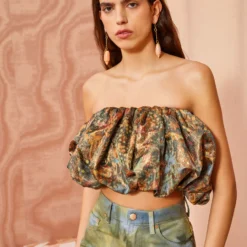 ULLA JOHNSON Lyla Top - Woodland -Cheap Style Qube Store ULLA JOHNSON Lyla Top WOODLAND 0038