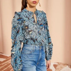 ULLA JOHNSON Manet Blouse - Morning Glory