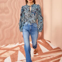 ULLA JOHNSON Manet Blouse - Morning Glory -Cheap Style Qube Store ULLA JOHNSON Manet Blouse MORNING GLORY 03
