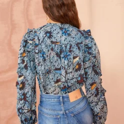 ULLA JOHNSON Manet Blouse - Morning Glory -Cheap Style Qube Store ULLA JOHNSON Manet Blouse MORNING GLORY 04